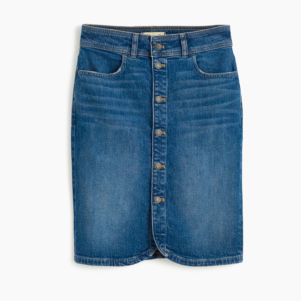 Madewell - Denim Button-Front Midi Skirt - Picture 1 of 9